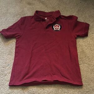 Red Polo Shirt with Embroidered Logo